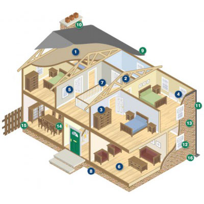 Cutaway Home: Building survey cutaway graphic
