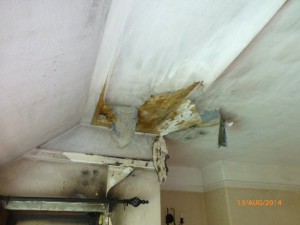 damaged interior ceiling