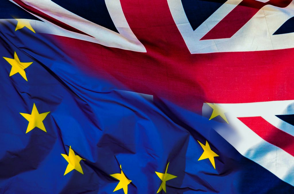 European and British flags