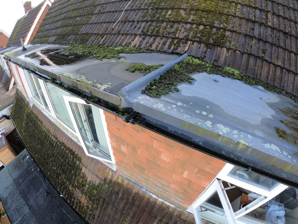 Flat roof problems demonstrating Specific Defect Surveys inspection